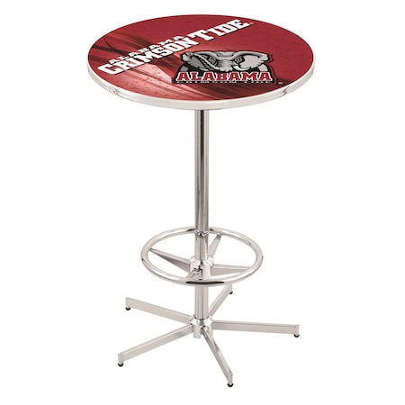 Holland Bar Stool Co 42" Chrome Alabama Pub Table, 36" dia. Top L216C4236AL-Ele-D2